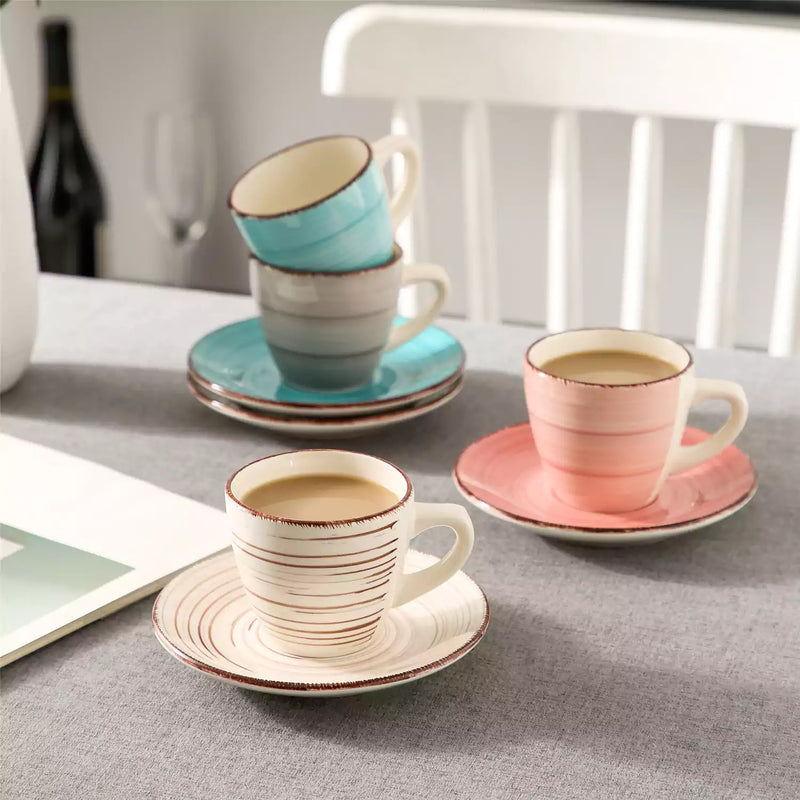 Bella Cups and Saucers Set of 4 - Image 3