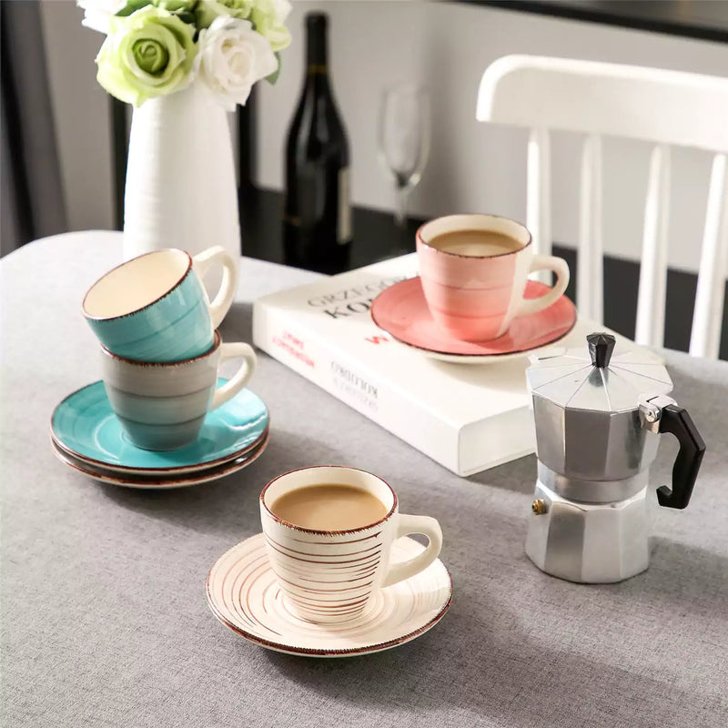 Bella Cups and Saucers Set of 4 - Image 5