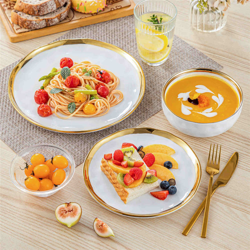 LOVECASA Gold Trim 12 Piece Dinnerware Set - Image 2