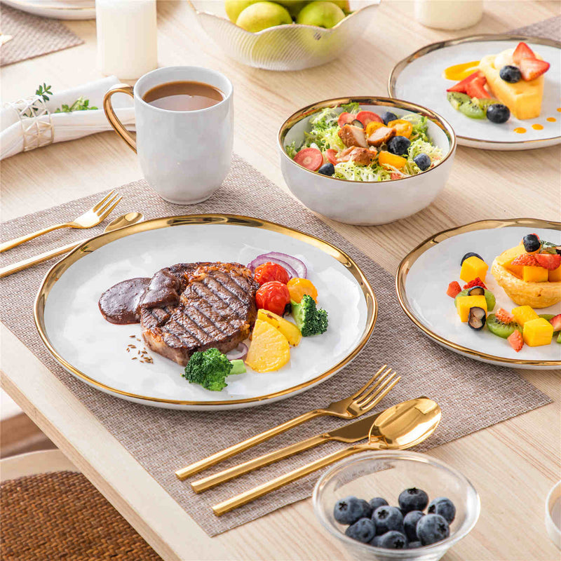 LOVECASA Gold Trim 16 Piece Dinnerware Set - Image 2