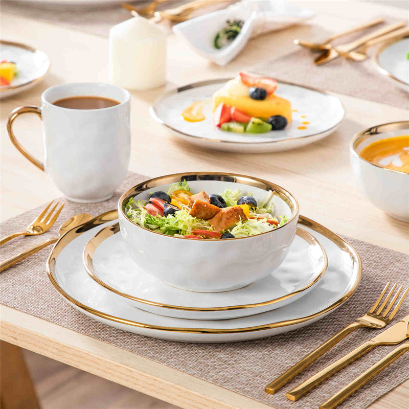 LOVECASA Gold Trim 16 Piece Dinnerware Set - Image 5