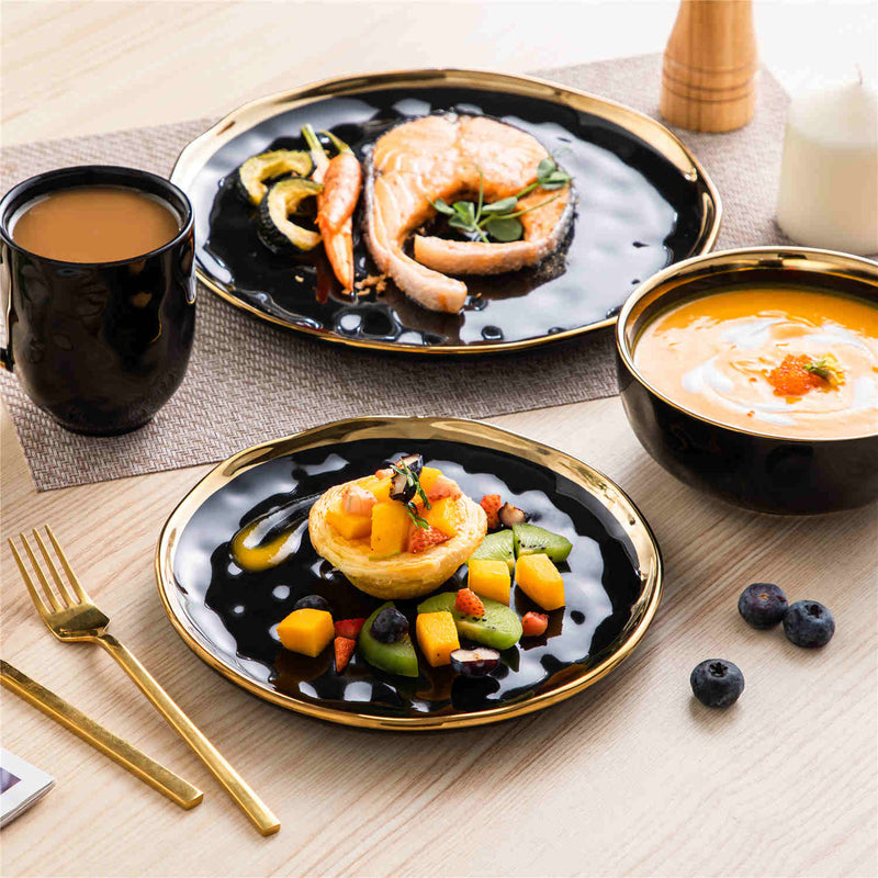 LOVECASA Gold Trim 16 Piece Dinnerware Set - Image 9
