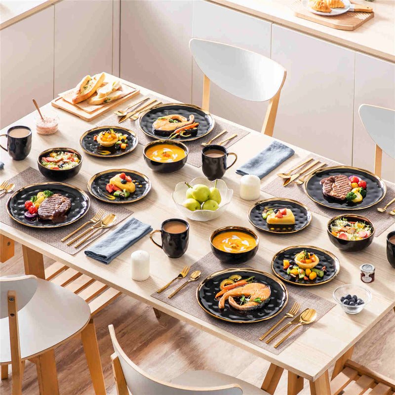 LOVECASA Gold Trim 16 Piece Dinnerware Set - Image 12