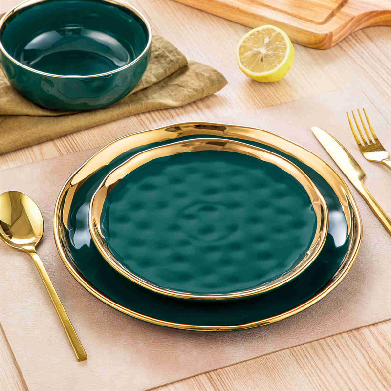 LOVECASA Gold Trim 12 Piece Dinnerware Set - Image 18