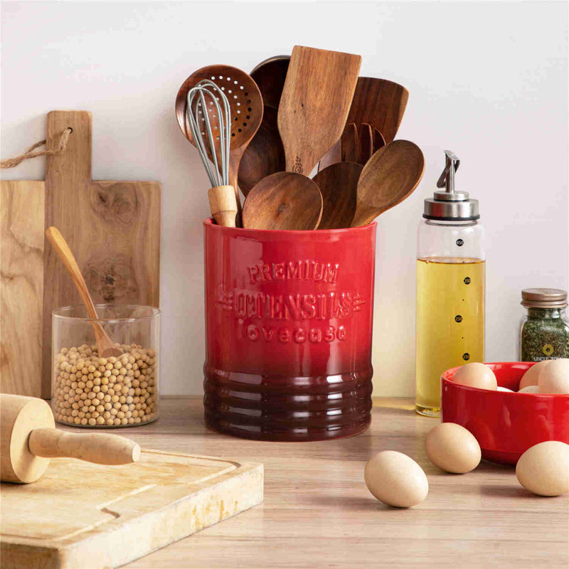 LOVECASA Embossed Utensil Crock - Image 2