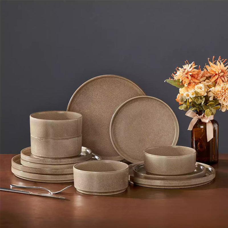 Anya Straight-Edge 12 Piece Dinnerware Set - Image 13
