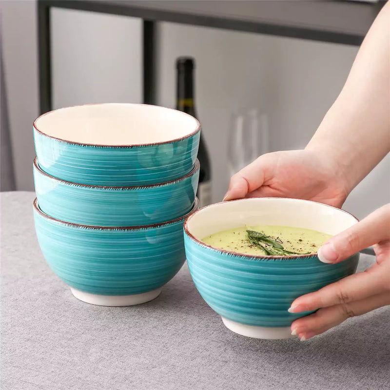 Bella Turquoise Cereal Bowl Set of 4 - Image 4