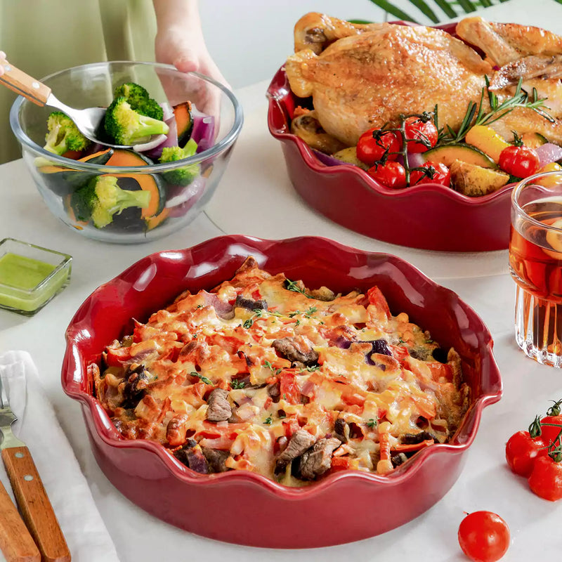 Cherry Red Fluted Pie Pan - Image 2