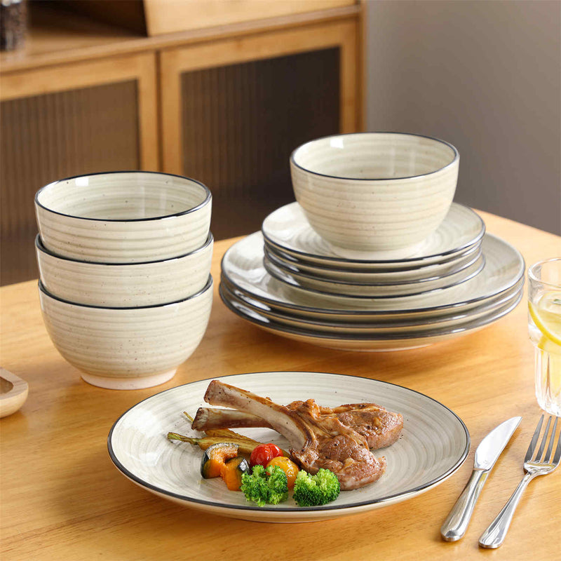 Bonbon Double-Sided 12 Piece Dinnerware Set - Image 5