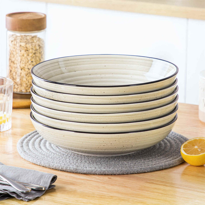 Bonbon Large Double-Sided Pasta Bowls Set of 6 - Image 4