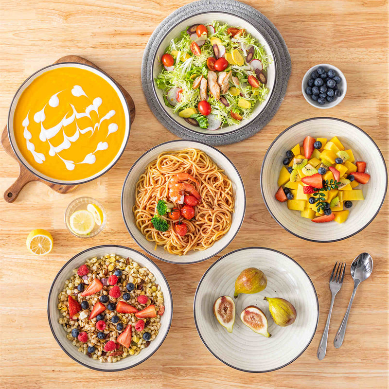 Bonbon Large Double-Sided Pasta Bowls Set of 6 - Image 2