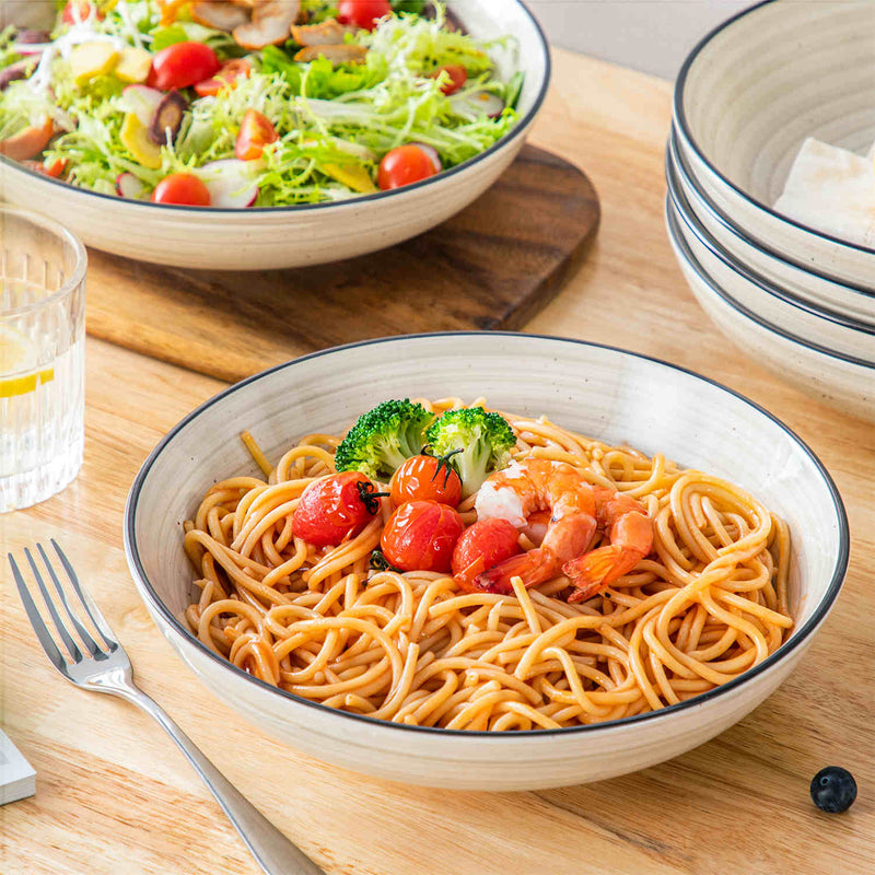 Bonbon Large Double-Sided Pasta Bowls Set of 6 - Image 5
