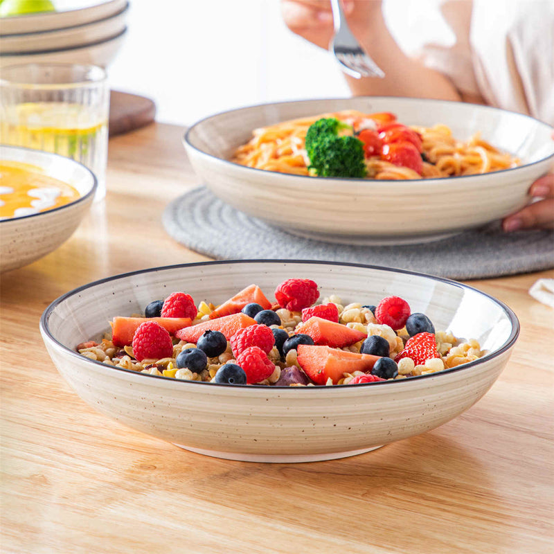 Bonbon Large Double-Sided Pasta Bowls Set of 6 - Image 6