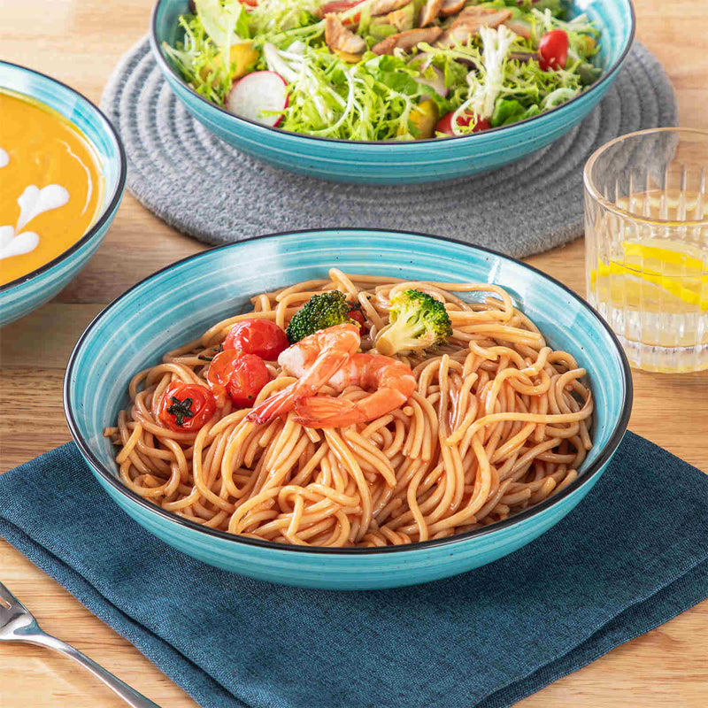Bonbon Large Double-Sided Pasta Bowls Set of 6 - Image 13