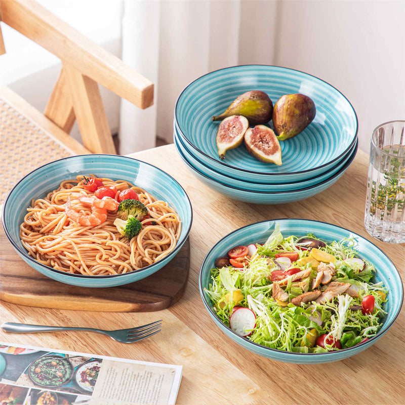 Bonbon Large Double-Sided Pasta Bowls Set of 6 - Image 12