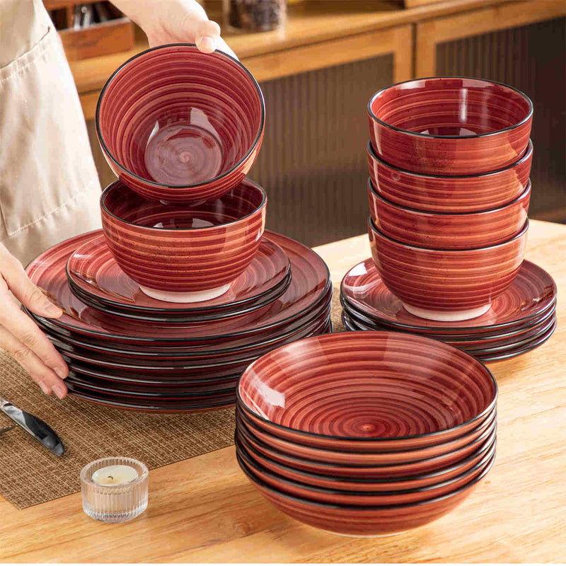 Bonbon Double-Sided 24 Piece Dinnerware Set - Image 33