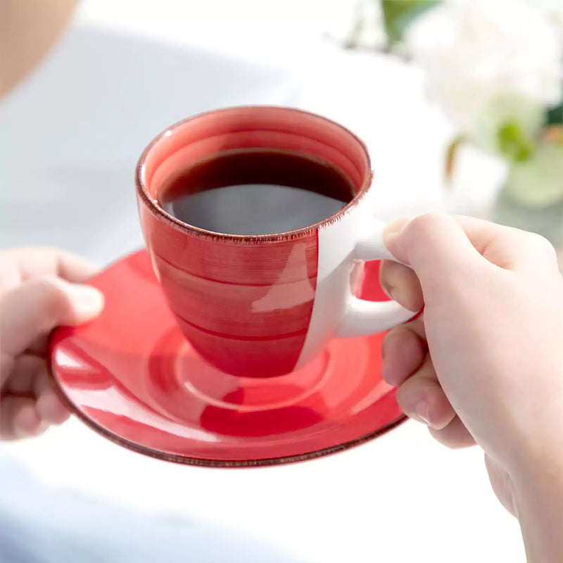 Bonita Multicolor Cups and Saucers Set of 6 - Image 4