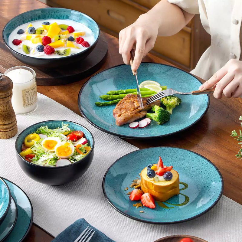 Bubble 16 Piece Dinnerware Set with Soup Bowls - Image 38
