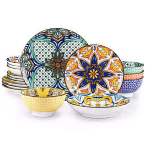 Jasmin 16 Piece Dinnerware Set with Soup Bowls