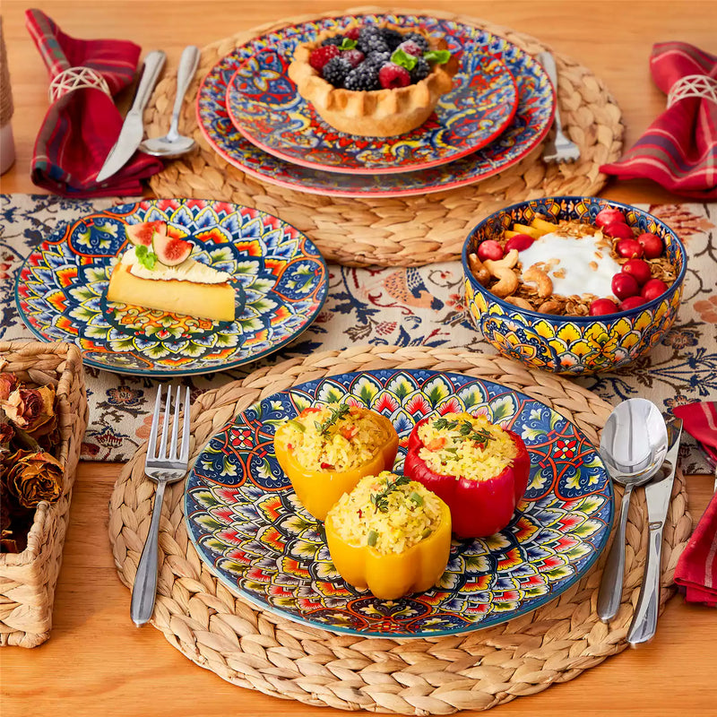 Lumi 18 Piece Dinnerware Set with Double-Sided Bowls - Image 2
