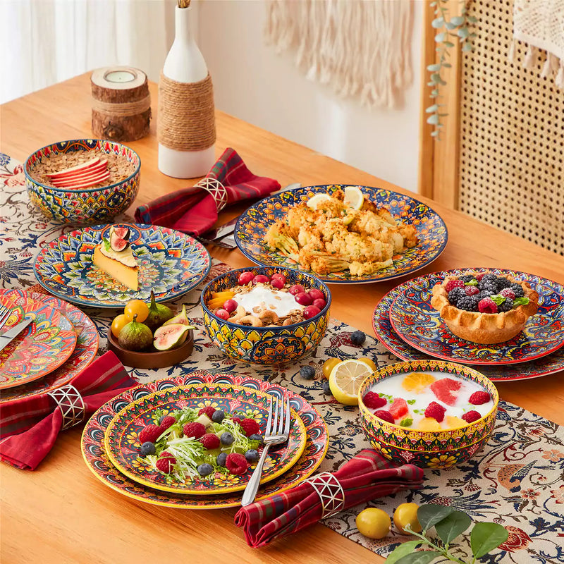Lumi 18 Piece Dinnerware Set with Double-Sided Bowls - Image 4