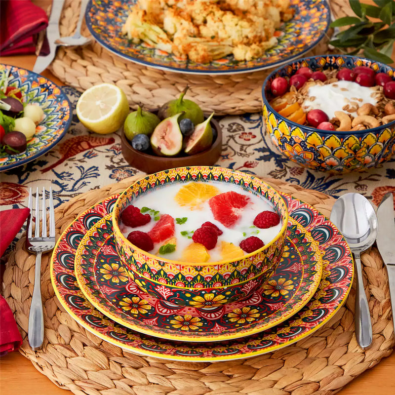 Lumi 18 Piece Dinnerware Set with Double-Sided Bowls - Image 10