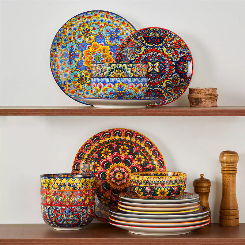 Lumi 18 Piece Dinnerware Set with Double-Sided Bowls - Image 16