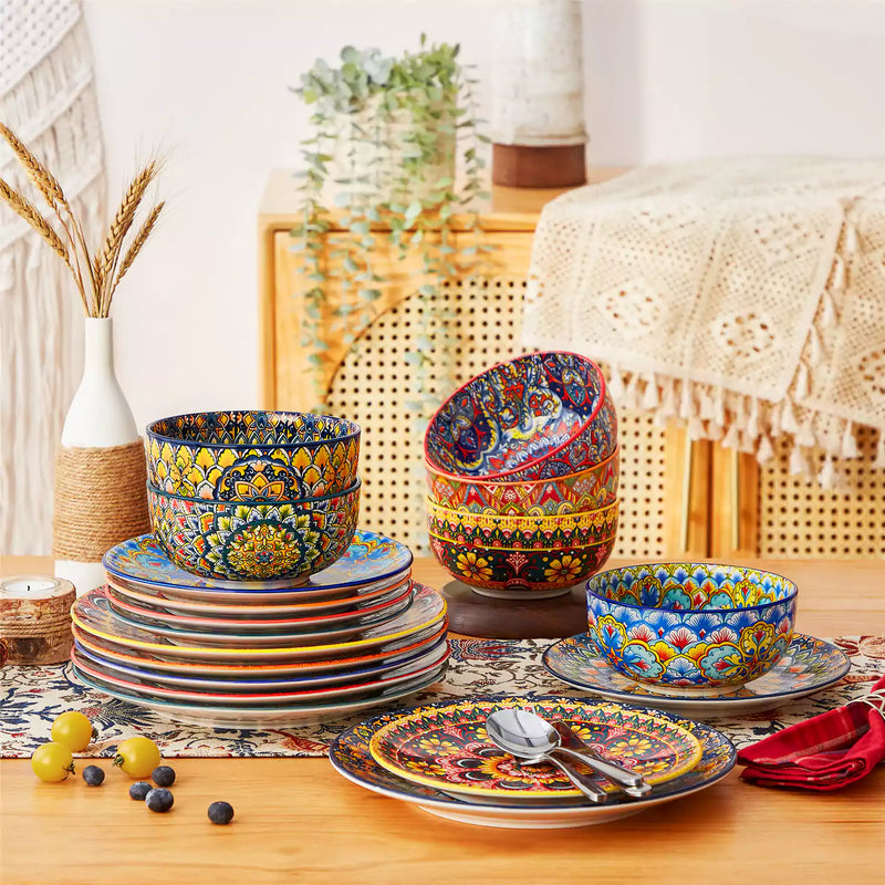 Lumi 18 Piece Dinnerware Set with Double-Sided Bowls - Image 15