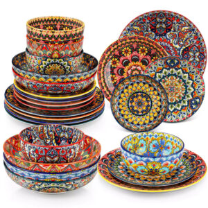 Lumi 24 Piece Dinnerware Set with Double-Sided Bowls