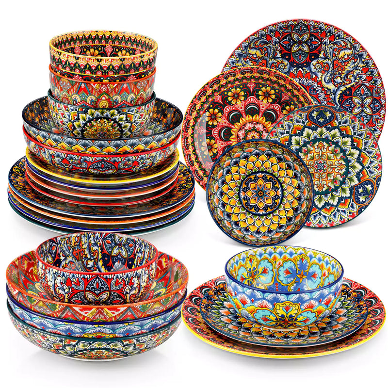 Lumi 24 Piece Dinnerware Set with Double-Sided Bowls