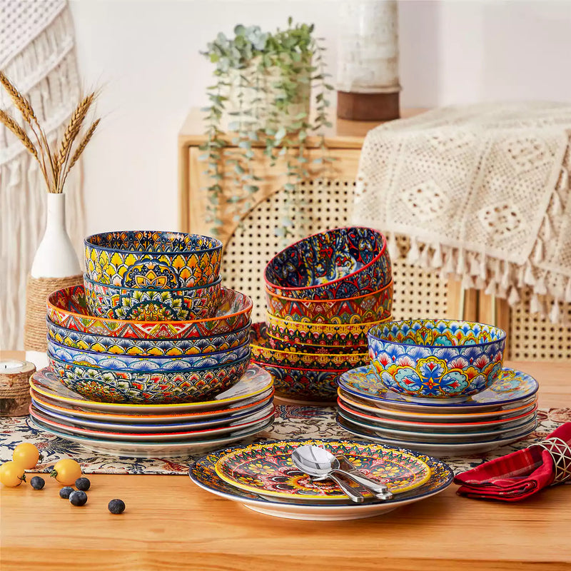 Lumi 24 Piece Dinnerware Set with Double-Sided Bowls - Image 15
