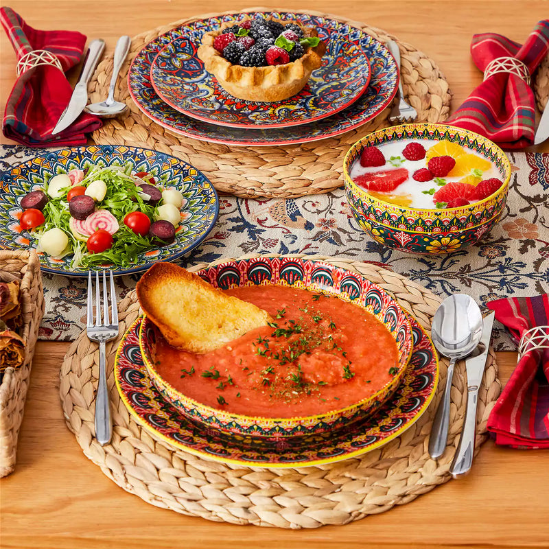 Lumi 24 Piece Dinnerware Set with Double-Sided Bowls - Image 2
