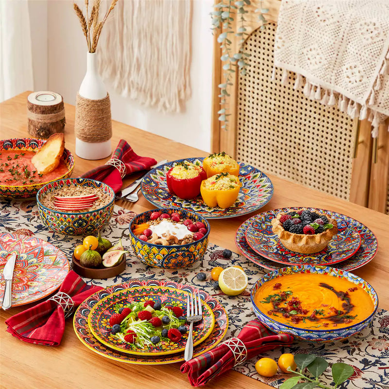 Lumi 24 Piece Dinnerware Set with Double-Sided Bowls - Image 3
