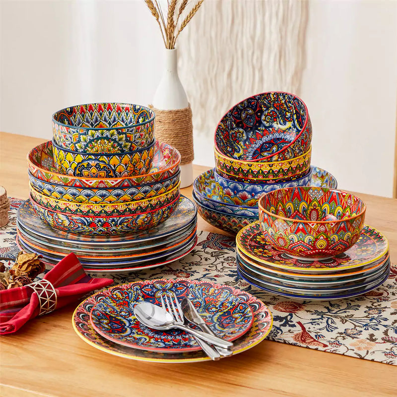 Lumi 24 Piece Dinnerware Set with Double-Sided Bowls - Image 12
