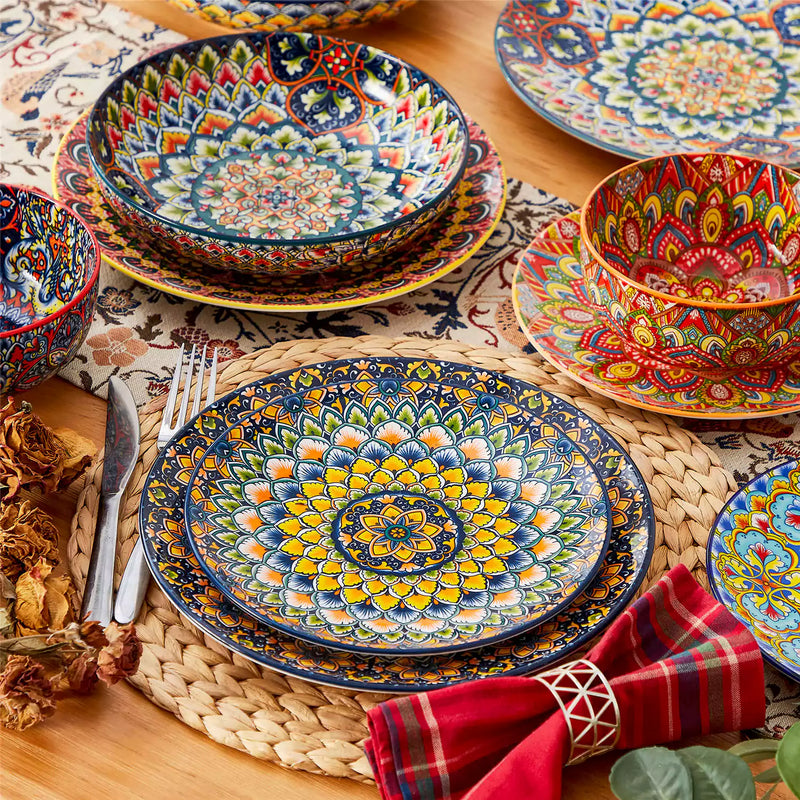 Lumi 24 Piece Dinnerware Set with Double-Sided Bowls - Image 14
