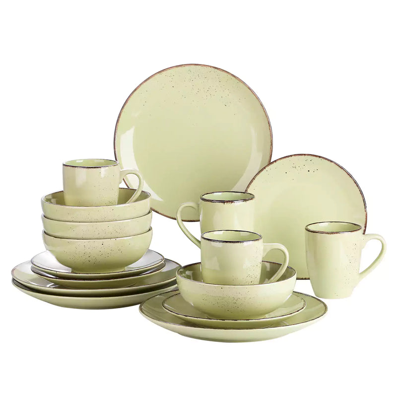 Navia 16 Piece Olive Green Dinnerware Set