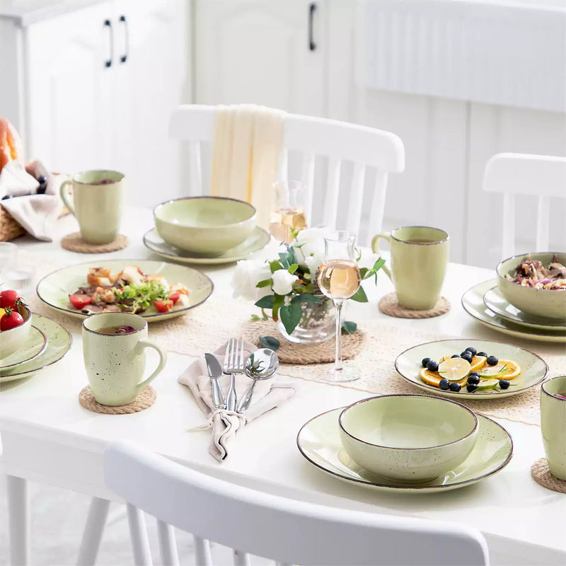 Navia 16 Piece Olive Green Dinnerware Set - Image 4