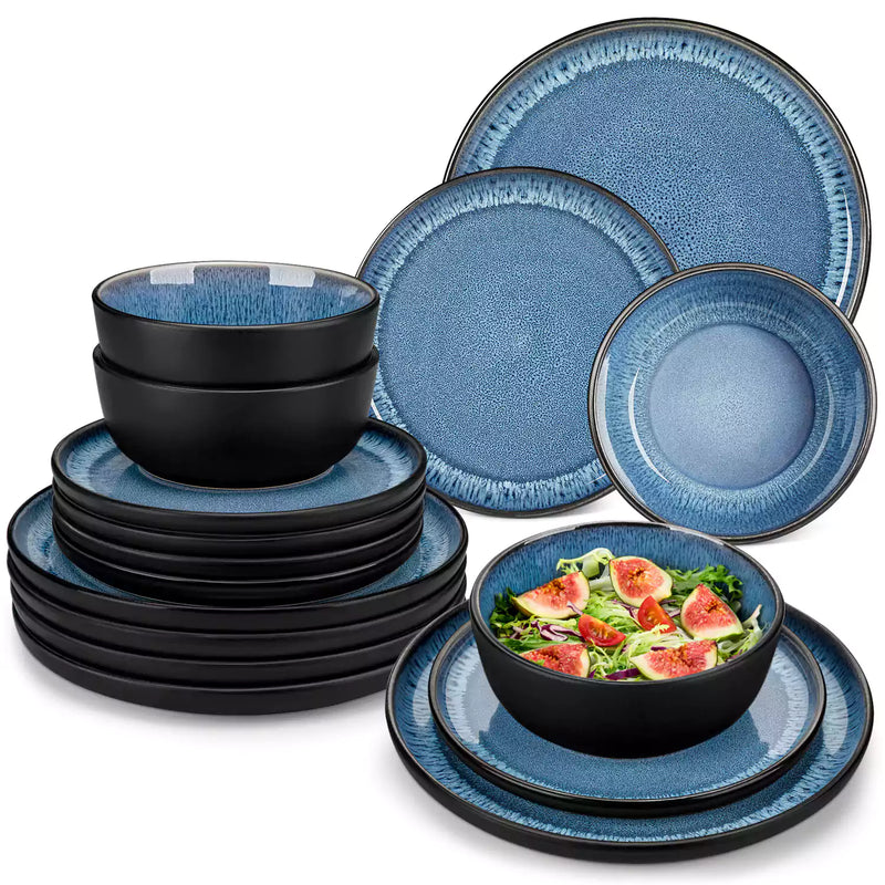 Playa 18 Piece Glossy Dinnerware Set