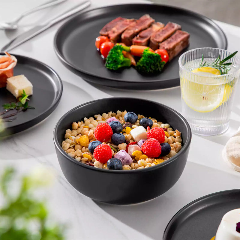 Playa 36 Piece Matte Black Dinnerware Set for 12 - Image 5