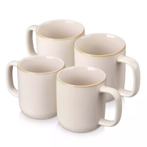 Playa Gentlely Curved Mugs Set of 4, 16oz