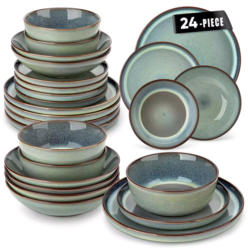 Sata Lipped-Edge 24 Piece Dinnerware Set - Image 21