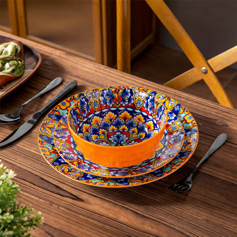Simi 12 Piece Dinnerware Set with Front-Only Pattern - Image 19