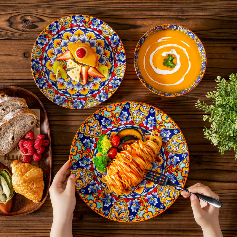 Simi 12 Piece Dinnerware Set with Front-Only Pattern - Image 15