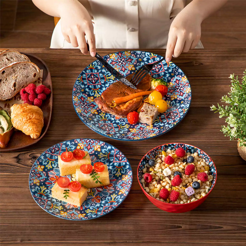 Simi 12 Piece Dinnerware Set with Front-Only Pattern - Image 24