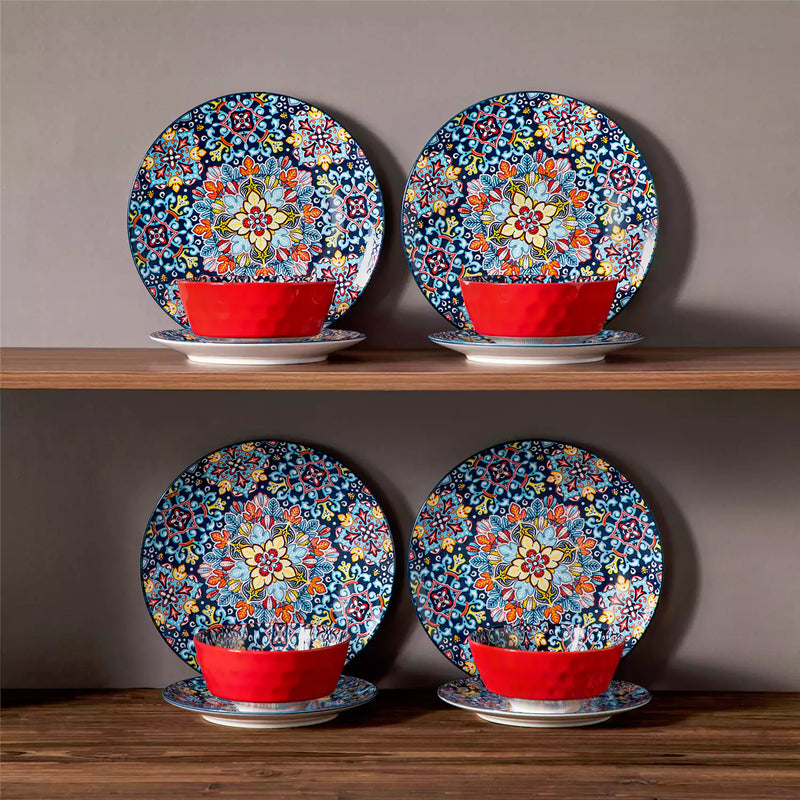 Simi 12 Piece Dinnerware Set with Front-Only Pattern - Image 31