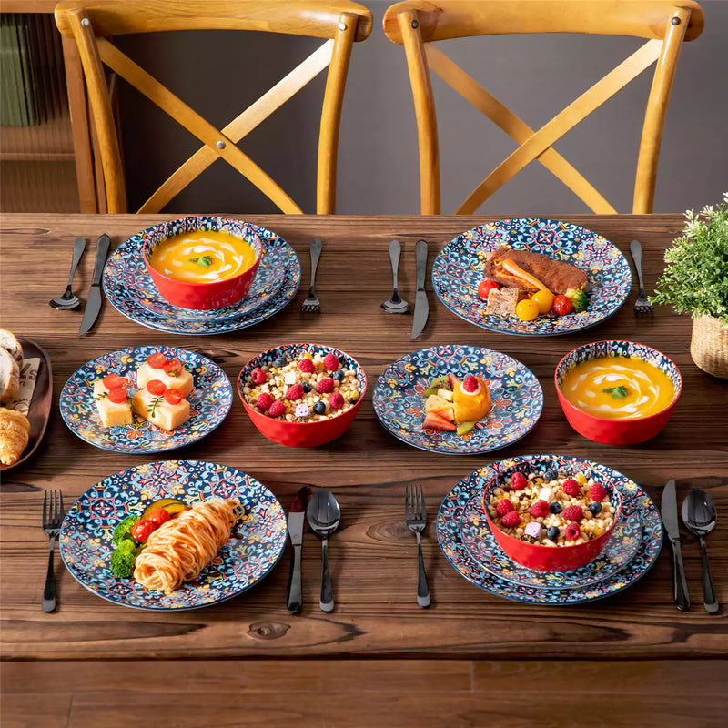 Simi 12 Piece Dinnerware Set with Front-Only Pattern - Image 25