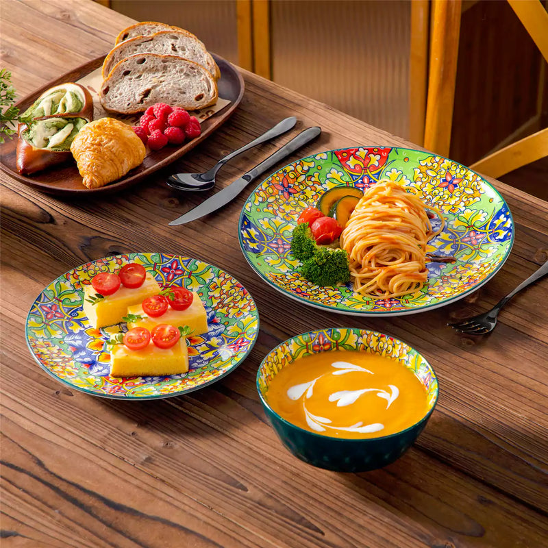 Simi 12 Piece Dinnerware Set with Front-Only Pattern - Image 3