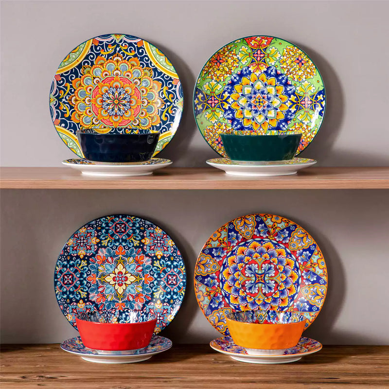 Simi 12 Piece Dinnerware Set with Front-Only Pattern - Image 11