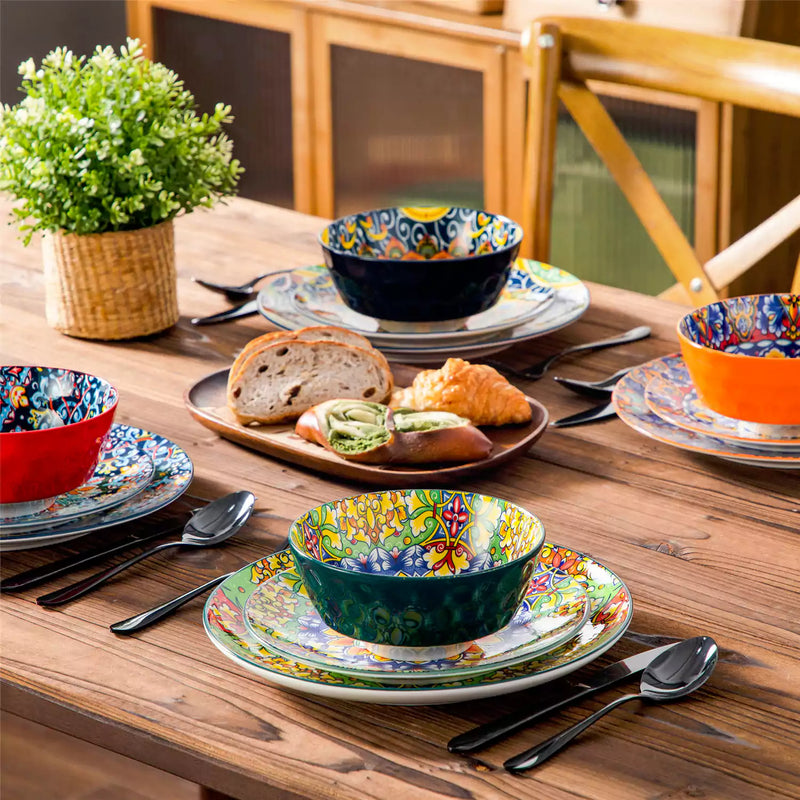Simi 12 Piece Dinnerware Set with Front-Only Pattern - Image 8