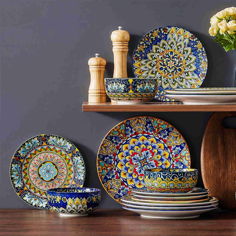 Simi 18 Piece Dinnerware Set with Double-Sided Bowls - Image 5